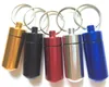 Nyckelkedjanhållare Aluminium Vattentät piller Box Bottle Container Keychain Jar Storage Stash Rökningstillbehör ZZ