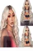 Ombre T1B 613 Blonde Full Lace Human Hair wigs wavy Brazilian Virgin Hair 150 Density Natural Hairline Bleached Knots Lace Front 3787160