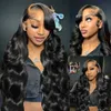 250 Dichtheid 13x6 HD Transparant Body Wave Lace Front Human Hair Braziliaans 30 40 inch 13x4 frontale S voor vrouwen 240408