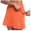 Röcke Frauen Tasche Kurzrock Solid Mid-Taist Zweiteilige Culottes Sport Casual A-Line Mini Summer Beach Urlaub Frauen Kleidung