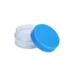 Garrafas de armazenamento 10pcs vazias 3g/5g Travel pequenas tampas coloridas de plástico transparente Potes cosméticos com tampas para recipientes para lábios de creme facial