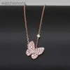 Luxury Top Grade Vancelfe Brand Designer Necklace Elegance Full Diamond Butterfly Necklace for Womens Unique Design High Quality Jeweliry Gift