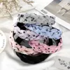 Headbands Fashion Floral Women Headband Hair Accessories Braids Cross Chiffon Hair Band Headdress Ladies Cute Flower Hair Hoop Headwear Y240417