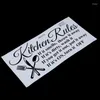 Wall Stickers Kitchen Rules Restaurant Sticker Decal Mural DIY Home Decor Art Quote Black