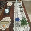 Table Runner Yazi Handmade Cotton Vintage Hollow Floral Thread Crochet Tablerunner Decoration 3 Size