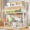 Dish Draining Rack Multifunktionellt bänkskivor SCULLERY DYRKNAG SKULT SKOLKKETKKETKET Hyllskål Rack över diskbänken 240417