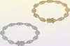 14K Золотая морская линия Cz Bling Bling Bracelets 9 мм шириной 7 дюймов 8 -дюймовый браслет CZ CZ для мужчин Women283r6696059