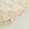 Baby petite fille Summer Summer en dentelle florale broderie robe roberie robe sans manches sweet triangle-fond de combinaison et bandeau 240417