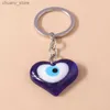 Keychains Lanyards Böhmen Trkiye Lucky Evil Eye Key Kette Hamsa Handschlüssel Ring Herren Schlüsselinhaber Beutel Anhänger Charm Schmuckzubehör Y240417