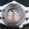 Designer Watch Luksusowe automatyczne zegarki mechaniczne Offshore 15707RARE Biały ceramiczny materiał męski Maszynki 42 -milimetrowe Kalibru pojedynczy stół