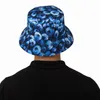 Berety Blueberry Azure Bucket Hap na unisex słodki wzór Hats Hats vintage czapki polowań składane Hawaje