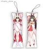 Keychains Belanyards Beauty Azur Lane Mini pingente Dakimakura Keychain Mini Anime Corpo Pingente Duplo Cartoon Anime Chaves Y240417