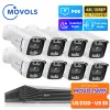 Système Movols 4K 8MP POE Sécurité Caméra Système 8ch P2P Kit de surveillance vidéo AI Two Way Home Outdoor Home 8MP IP CAMER