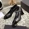 High quality Women's High Heels Designer leather Fashion Mary Jane Single shoes Brand sexy Party Shoes Color matching Wedding shoes 6.5cm 4.5cm heel