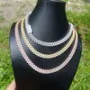 VV en gros personnalisé VVS Moisanite Diamond Hip Hop Jewelry Collier Sterling Silver 925 Cuban Link Chain