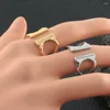 Clusterringe Edelstahl Ring Schmuck Gold Farbe Großhandel für Frauen Modegeschenk Est Bijoux Femmes Joyas Mujer Store rbjkekaj