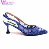 Chaussures habillées 2024 INS Italien Femmes and Bag assorties dans Royal Blue Color Special Hollow Out Design for Wedding Party