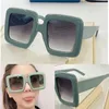 Luxo- designers femininos óculos de sol 0783s Big Square Plank Glame Glasses Summer Style Wild Mint Mint Green Color Frame UV400 Protec2630