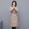 Trench da donna Giacca invernale Donne Leggero leggero in cotone a maniche lunghe Medio Parkas Ampiana da femmina Calda cappotto da femmina