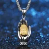 Pendant Necklaces Hand Palm Necklace Buddha Men Sweater Chain Man's Gift