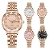 Montres-bracelets Bracelet Bracelet Luminal Easy To Lire Diamond Round Round Wristwatch For Girlfriend Birthday Gift