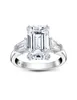 Emerald Cut Curtage для женщин с 3 камней свадьбой 925 Серебряное обещание Ring5726317