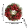 Декоративные цветы Рождественский цветочный цветочный венок из входной двери настенный подвесной украшение 2024 год