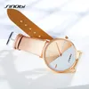 Wristwatches SINOBI Brand Watches For Woman Fashion Design Ladies Quartz Leather Strap Female Gifts Clock Creative Style SK