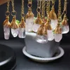 Link Bracelets Natural Kunzite Copper Wire Wrapped Pendant Fashion Fengshui Crystal Party Jewelry Women Healing Holiday Gift