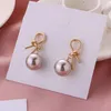 Clip-on & Screw Back Vintage Metal Gold Big Shiny Pearl Clip Earrings Geometric Irregular Design For Women Girl Non Pierced Ear Cl2583