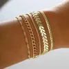 Bangle New 6 PCs Bracelete de cores de ouro