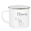 Mugs how to draw a cat enamel mug 11oz funny camping beer cup man boy friends birthday gift mug 240417