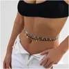 Цепочки живота Цепи живота Бохо Mtilayer Chain Womens Simple Y Crystal Beads Body Bikini Beach Peach Taist Lummer Jewelry Dif