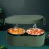 ベントボックスエレクトリミニランチボックスUSB充電食品ヒーターコンテナカーホームトラベルポータブルライス炊飯器暖かいステンレススチールベントボックスL49