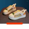 Casual Shoes CICIYANG Sneakers Women 2024 Autumn Lace-up Color-matching Flats Girls Students Running Genuine Lleather Retro