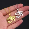 Anhänger Halsketten Altes Ägypten Symbol Auge der Horus Halskette Wikinger Edelstahl für Frauen Männer Amulettschmuck Geschenk