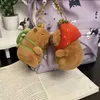 Plush Keychains Capybarawith Turtle Backpack Plush Toys Pendant Bag Accessoires Keychain Hanger Bag CAR Hanger Childrens Gift Y240415