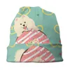 Berets Love Dog и Donut Thin Bonnet Homme Sport Samoyed Милые черепа шарики шапки в стиле