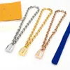 18k Gold Men Designer Halsband Rostfritt stål Lås hänge halsband bokstav gravering par smycken gåva