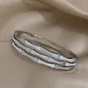 Bangle Freetry Trendy Bamboo ingelegde zirkoon roestvrijstalen armbanden voor vrouwelijke delicate gelaagde emailarmarmbanden waterdichte sieraden geschenken