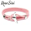 Charm Bracelets Rose Sisi Wrist For Women Milan Line Ocean Series Anchor Style Whale Tail Year Pulseras Para Parejas Girl