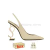 Designer Sandals Luxury Womens High Heels Golden Gold Bottoms Pumps Slides Lady Patent Leather Party Wedding Suede Classics Slingback With Box Slippers Black Shoes