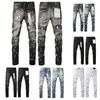 Purple Skinny Vintage Distre Ripped Détraved Stretch Biker Black Slim Hip Hop For Jean Holes Graffiti 50 Styles Large Taille