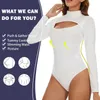 Hög krage Shapewear Corset Sexig öppen pore bodysuits för kvinnor Mage Control Body Shaper Slimming One-Piece Bodysuit 240402