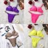 Rhinestone VS Underwear Women Brand Design Sexy Lingerie Set Seamless Push UP Briefs Sets Plus Size Red Pink Bra Y0911 s