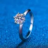 Certifié 055 Ring VVS Round Cut Lab Diamond Solitaire pour les femmes Engagement Promise Bijoux de bandes de mariage 240417