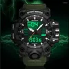 손목 시계 Sanda Dual Display Men Watches 방수 스포츠 시계 군용 남자 단일 손목 시계 남성 LED 디지털 시계