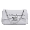 Shoulder Bags Stuff Sacks Triumphal Arch New 2024 Korean Edition Simple One Shoulder Crossbody Bag Silver Chain Handheld Postman Womens Batch H240417