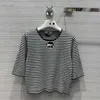 Women's Knits & Tees Designer Knitted Top 2024 Spring New Style Small Round Neck Contrast Design Short Knitted Top UH2J