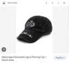 Designer Baseball Cappello ricamato Summer Fashion Ball Cap Belenciagaa Distring Center Logo Perforato Baseball Cotton Hat Black Hat Black Mediumwlctrr